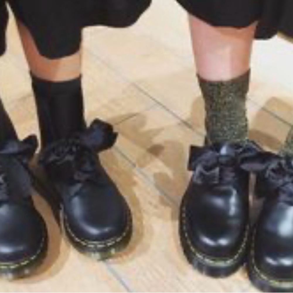 Dr. Martens Black Satin Lace Shoes - Picture 8 of 8